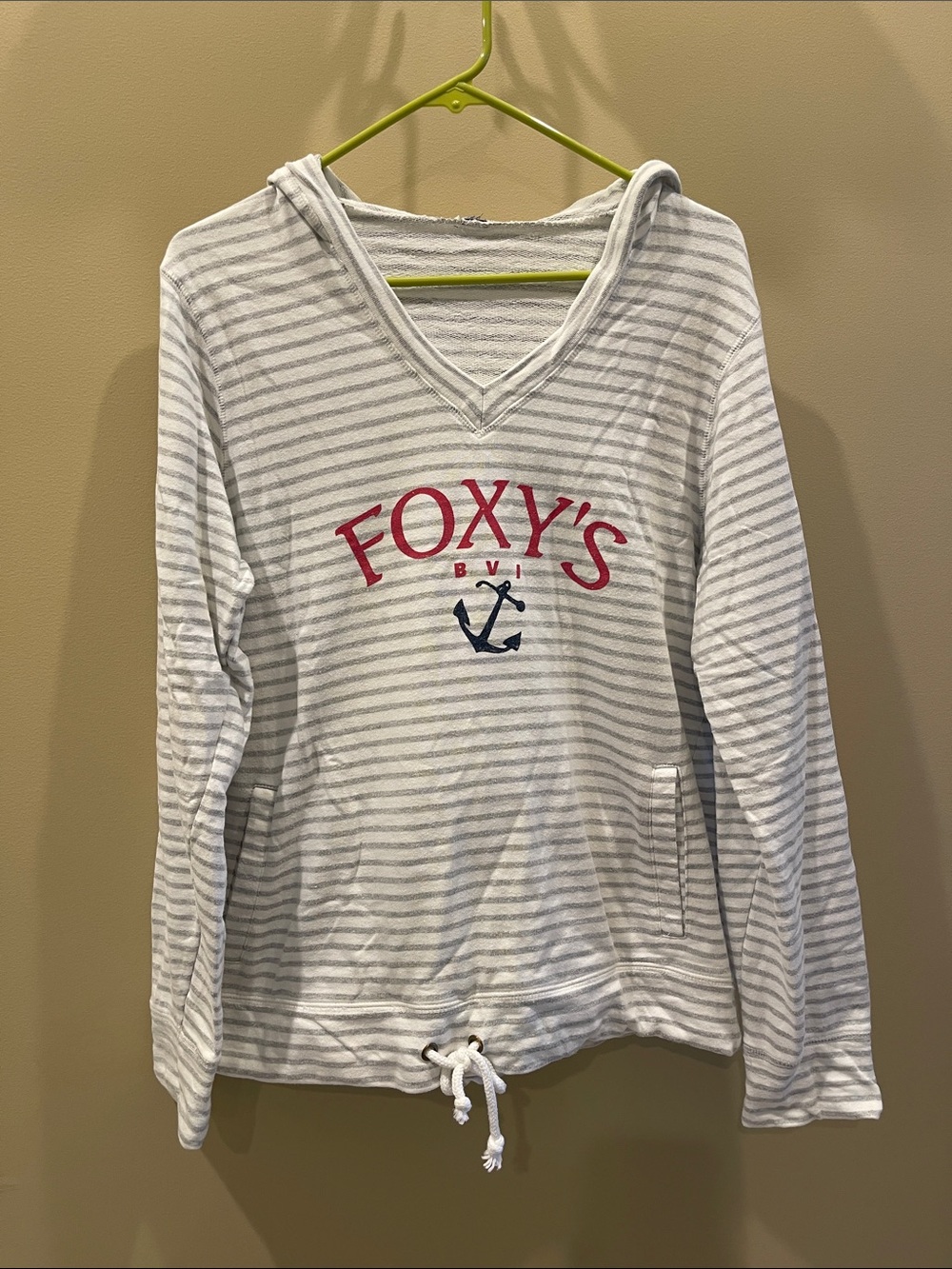 FOXY'S Striped Hooded Pullover with Anchor